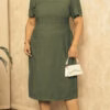Vestido Midi Costas Lastex Plus Size