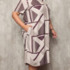 Vestido Midi Estampa Geométrica Plus Size