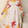 Kaftan com Amarração em Crepe Plus Size