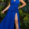Vestido Plus Size Corpete Drapeado de Festa