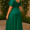Vestido Plus Size Festa Longo Gliterado