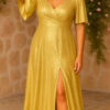 Vestido Plus Size Festa Longo Gliterado