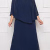 Vestido Festa Capa Aberta e Bordada Plus Size
