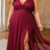Vestido Festa Regata Transpassada Gliterado Plus Size
