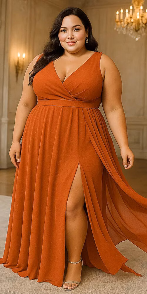 Vestido Festa Regata Transpassada Gliterado Plus Size