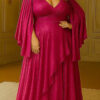 Vestido Mangas Capa Gliterado Plus SIze