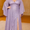 Vestido Mangas Capa Gliterado Plus SIze