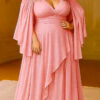 Vestido Mangas Capa Gliterado Plus SIze