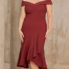Vestido Midi Elastano Babado Plus Size