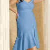 Vestido Midi Elastano Babado Plus Size