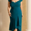 Vestido Midi Elastano Babado Plus Size