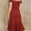 Vestido Midi Elastano Babado Plus Size