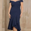 Vestido Midi Elastano Babado Plus Size
