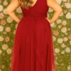 Vestido Festa Plus Size Recortes Tule