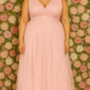 Vestido Festa Plus Size Recortes Tule