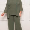 Trijunto Crepe Bordado Manual Plus Size
