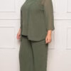 Trijunto Crepe Bordado Manual Plus Size