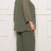 Trijunto Crepe Bordado Manual Plus Size
