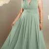 Vestido de Festa Plus Size com Mangas Removíveis
