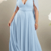 Vestido Plus Size em Crepe Manga Infinita de Festa