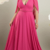 Vestido Plus Size em Crepe Manga Infinita de Festa