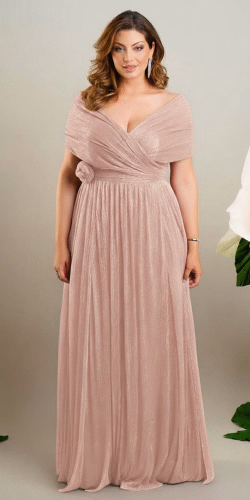 Vestido de Festa Plus Size Multi Formas em Lurex