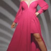 Vestido Plus Size Longo com saia por baixo