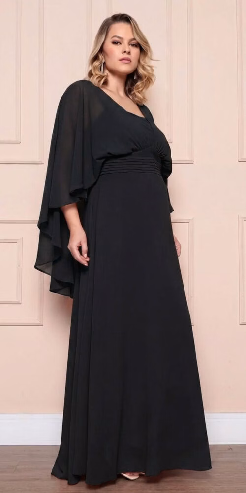 Vestido Festa Capa Blusê Plus Size
