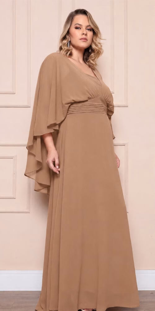 Vestido Festa Capa Blusê Plus Size