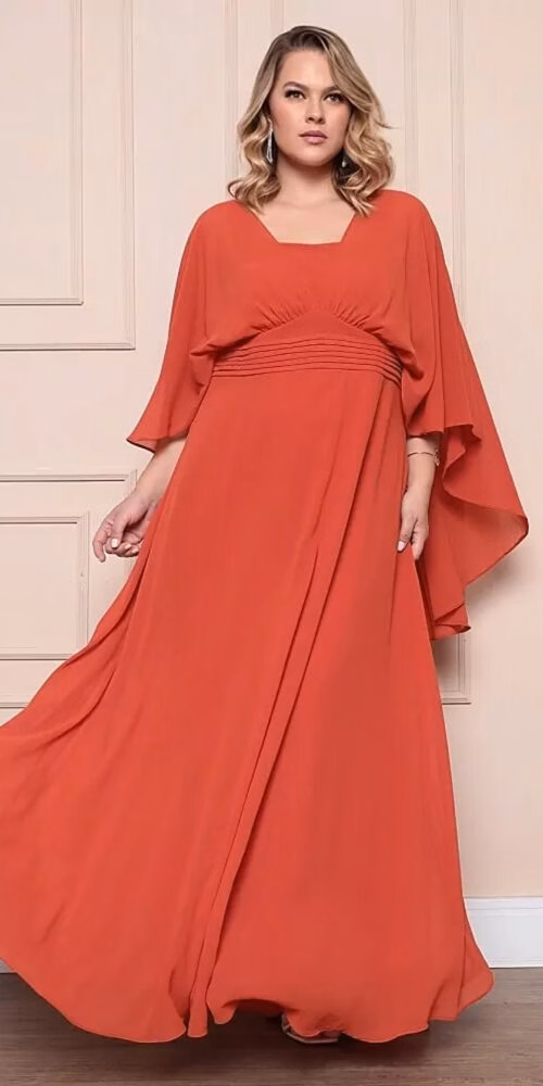 Vestido Festa Capa Blusê Plus Size