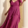 Vestido Festa Plus Size com Saia Sobreposta