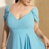 Vestido Festa Plus Size com Saia Sobreposta