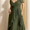 Vestido Festa Plus Size com Saia Sobreposta