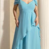 Vestido Festa Plus Size com Saia Sobreposta