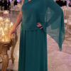 Vestido Festa Com capa Ombro Só Plus Size