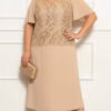 Vestido Midi Festa Renda Bordada Plus SIze