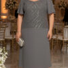Vestido Midi Festa Renda Bordada Plus SIze