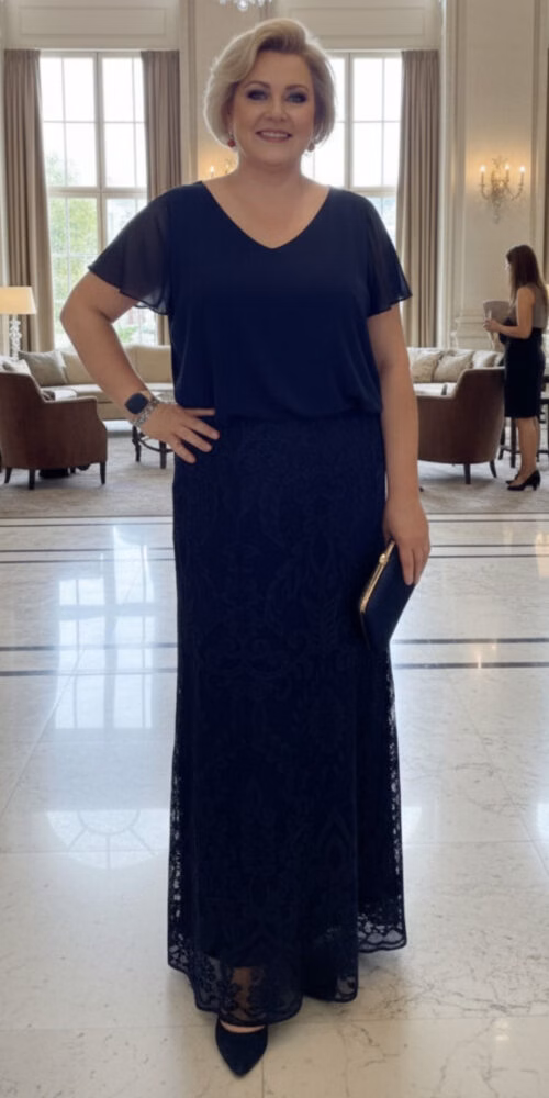 Vestido Festa Blusê Saia Renda Plus Size