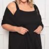 Vestido Festa Regata Bordada e Echarpe Plus Size