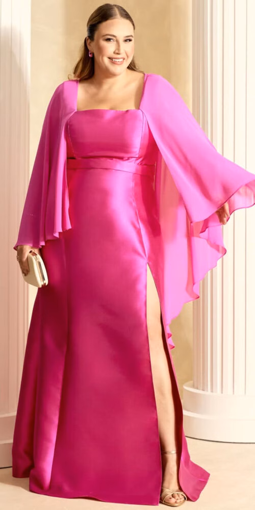 Vestido Plus Size Festa Zibeline Capa Removível