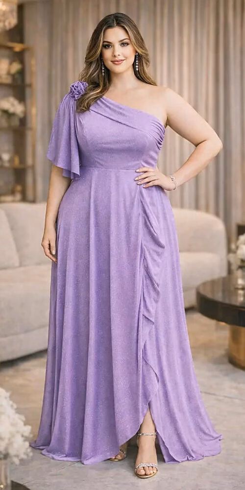 Vestido Festa Ombro Só Brilho Plus Size