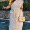 Chemise em Linho com Cinto Plus Size