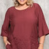 Conjunto Com Túnica Bordada Plus Size