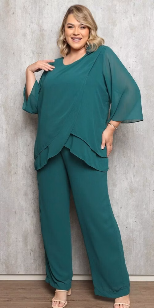 Conjunto Túnica com Flor Plus Size