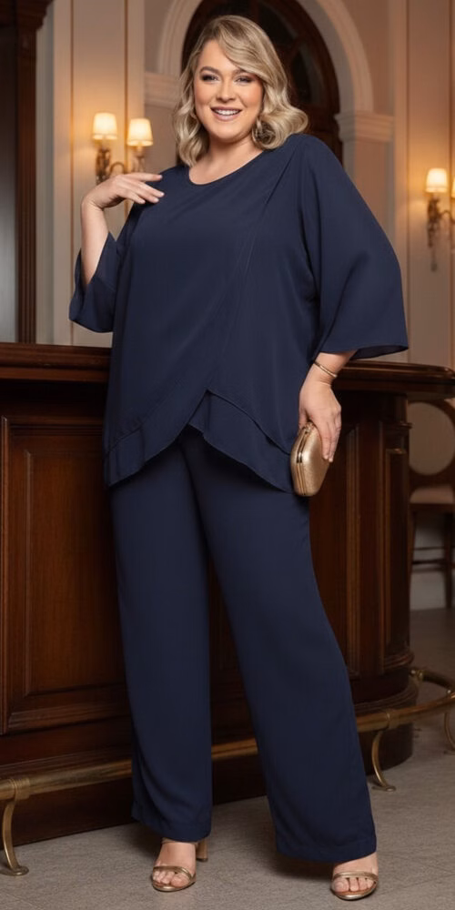 Conjunto Túnica com Flor Plus Size
