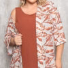 Trijunto com Cardigã Estampado Plus Size