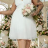 Vestido Plus Size Pissado Curto de Noiva
