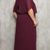 Vestido Festa Bluse com Saia Plissada Plus Size