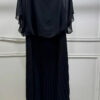 Vestido Festa Bluse com Saia Plissada Plus Size