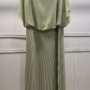 Vestido Festa Bluse com Saia Plissada Plus Size
